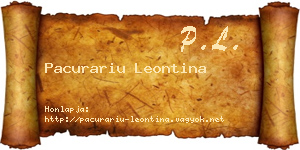 Pacurariu Leontina névjegykártya